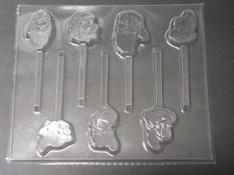 565sp Black Snow and Elves Chocolate Candy Lollipop Mold